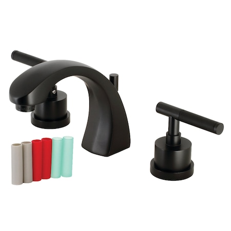 Kingston Brass KS4980CKL Widespread Bathroom Faucet with Brass Pop-Up, Matte Black KS4980CKL